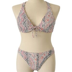 Victoria's Secret Women's Pink Paisley Halter Bikini Set Size S